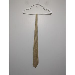 Pura Seta Mens Silk Tie Tan Gold Blue Equestrian Horsebit Chain‎ Made in Italy